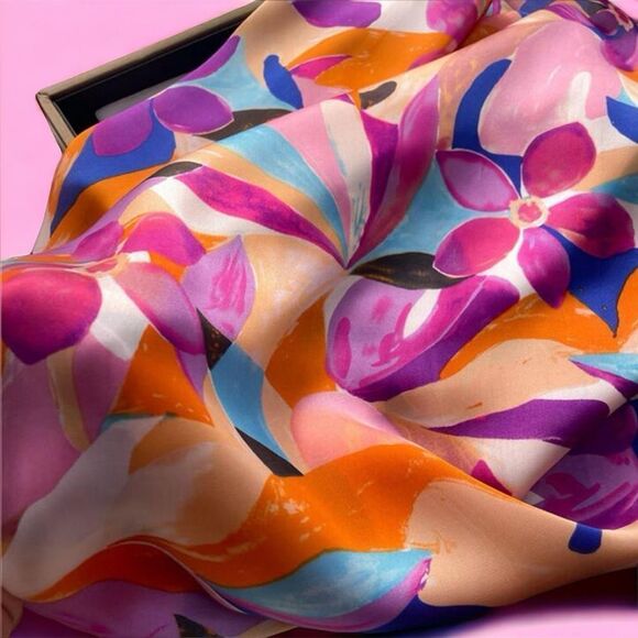 Colorful floral Scarf H3 - Picture 2 of 7